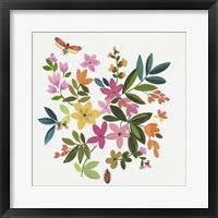 Framed 'Folky Flowers I' border=