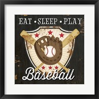 Eat, Sleep, Play, Baseball Framed Print
