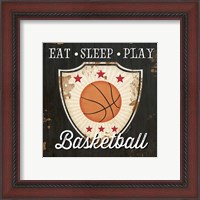 Framed 'Eat, Sleep, Play, Basketball' border=