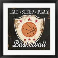 Framed 'Eat, Sleep, Play, Basketball' border=