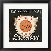 Framed 'Eat, Sleep, Pray, Basketball' border=