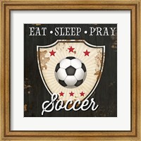 Framed 'Eat, Sleep, Pray, Soccer' border=