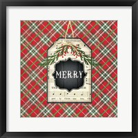 Merry Christmas Plaid Framed Print