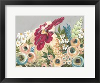 Hen in the Flower Garden Framed Print