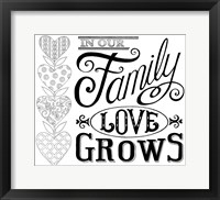Framed In Our Family Love Grows