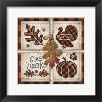 Autumn Four Square Give Thanks Framed Print