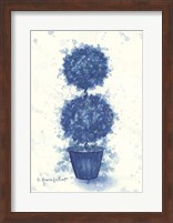 Framed Blue Double Sphere Topiary