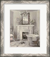 Framed 'French Bath IV Gray' border=