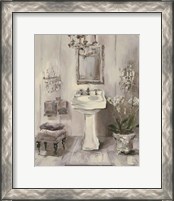 Framed 'French Bath III Gray' border=