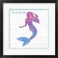 Framed 'Mermaid Friends III Lets Be' border=