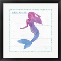 Framed 'Mermaid Friends III Lets Be' border=