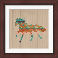 Framed 'Southwestern Vibes IV on Walnut' border=