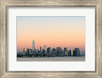 Framed Manhattan Skyline At Sunset