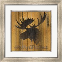 Framed 'Merry Christmas Moose' border=