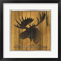 Framed 'Merry Christmas Moose' border=