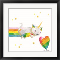 Framed 'Rainbow Caticorn I' border=