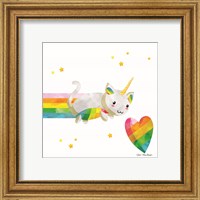 Framed 'Rainbow Caticorn I' border=