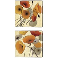 Framed 'Pumpkin Poppies 2 Piece Canvas Print Set' border=