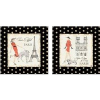 Framed 'Ladies in Paris 2 Piece Art Print Set' border=