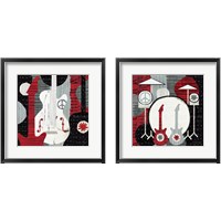 Framed 'Rock 'n Roll Music 2 Piece Framed Art Print Set' border=