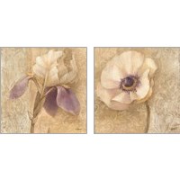 Framed 'Brocade Floral 2 Piece Art Print Set' border=