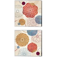 Framed 'Abstract Bouquet 2 Piece Canvas Print Set' border=