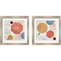 Framed 'Abstract Bouquet 2 Piece Framed Art Print Set' border=