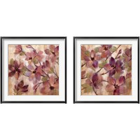 Framed 'Magenta Branch 2 Piece Framed Art Print Set' border=