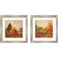 Framed 'Fall Forest 2 Piece Framed Art Print Set' border=