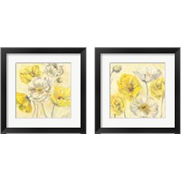 Framed 'Gold and White Contemporary Poppies 2 Piece Framed Art Print Set' border=