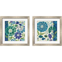 Framed 'Blue Garden 2 Piece Framed Art Print Set' border=