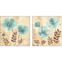 Framed 'Blue Poppies 2 Piece Art Print Set' border=