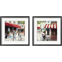 Framed 'Relaxing at the Cafe 2 Piece Framed Art Print Set' border=