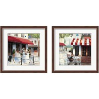 Framed 'Relaxing at the Cafe 2 Piece Framed Art Print Set' border=