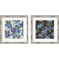 Framed 'Blue Damask 2 Piece Framed Art Print Set' border=