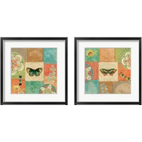 Framed 'Folk Floral 2 Piece Framed Art Print Set' border=