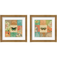 Framed 'Folk Floral 2 Piece Framed Art Print Set' border=