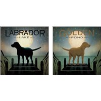 Framed 'Pond Dogs 2 Piece Art Print Set' border=