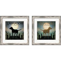 Framed 'Pond Dogs 2 Piece Framed Art Print Set' border=