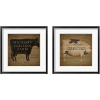 Framed 'Wood Farm Sign 2 Piece Framed Art Print Set' border=