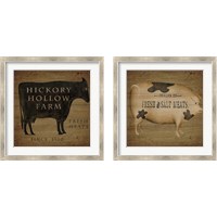 Framed 'Wood Farm Sign 2 Piece Framed Art Print Set' border=