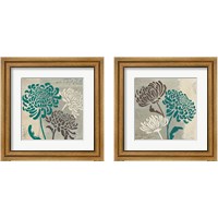 Framed 'Chrysanthemums 2 Piece Framed Art Print Set' border=