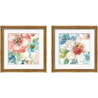 Framed 'Summer Bloom 2 Piece Framed Art Print Set' border=