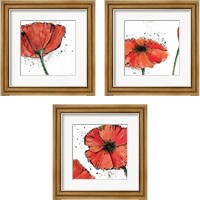 Framed 'Not a California Poppy 3 Piece Framed Art Print Set' border=