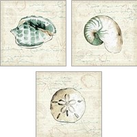 Framed 'Ocean Prints 3 Piece Art Print Set' border=