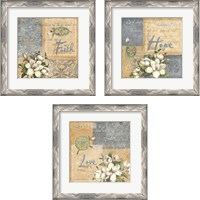 Framed 'Inspirational Squares 3 Piece Framed Art Print Set' border=