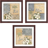 Framed 'Inspirational Squares 3 Piece Framed Art Print Set' border=