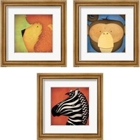 Framed 'Animal WOW 3 Piece Framed Art Print Set' border=