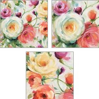 Framed 'Florabundance  3 Piece Art Print Set' border=