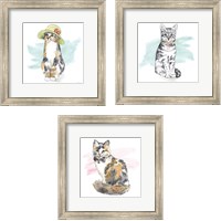 Framed 'Fancy Cats 3 Piece Framed Art Print Set' border=